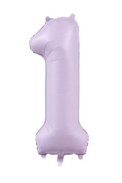 Patladı Gitti 1 Number Lilac Foil Balloon 40 Inch 100 cm