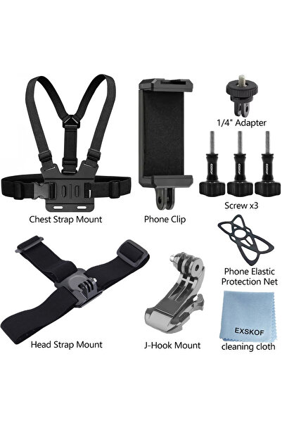 Choice Head Chest Strap kit Action Camera Accessories Kit Head Strap Chest Strap Mount Adjustable Holder fo