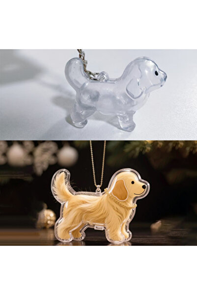 Choice A24 Cute Clear Puppy Hair Memorial DIY Pendant Keychain Decor Keepsake...