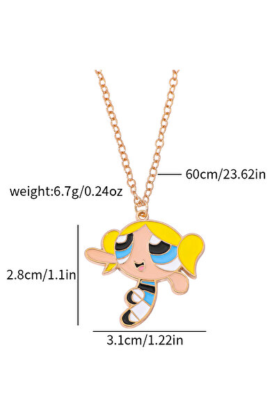 Miniso قلادة XL3181 قطعة واحدة بتصميم شخصيات فتيات القوة اللطيفة، هدية مثالية لإكسسوارات الفتيات