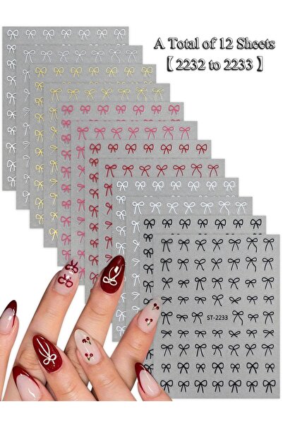 Choice المجموعة الأولى (12 ورقة) 6/12/18/24/30 ورقة ملصقات أظافر على شكل فيون...