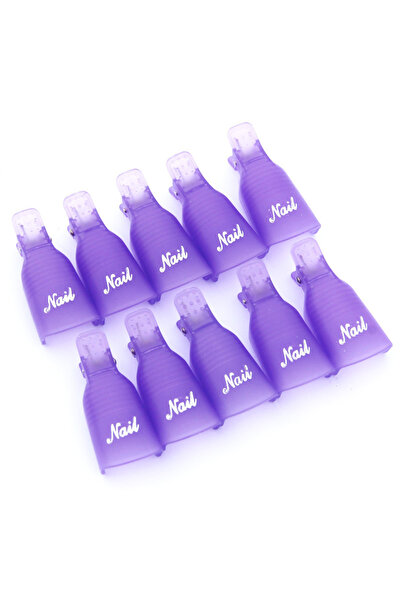 Choice 10 قطع من مشابك إزالة طلاء الأظافر، لون بنفسجي، مشابك ملونة لإزالة طلا...