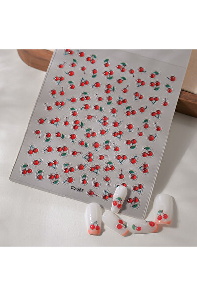 Choice 1pcs Fresh Sweet Fruits Strawberry Cherry Bowknot Love Heart Lemon 5D Nail Art Stickers Self Adhesiv