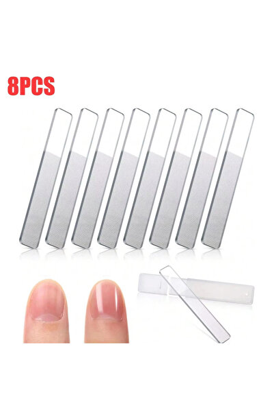 Choice 8pcs A 8PCS Portable Nano Glass Nail File, Crystal Glass Nail Polish Nail Care Tool Kit, Nail Shaper