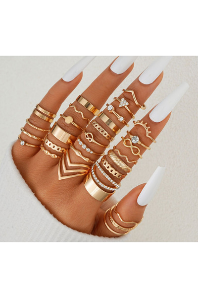 Choice AYA30 Pcs New Fashion Geometric Knuckle Rings Set For Women Boho Butte...