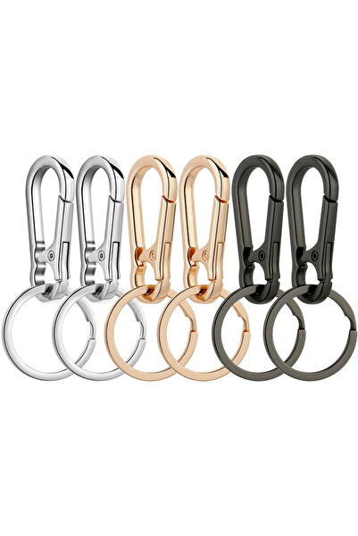 Choice Mixed-6pcs Metal Carabiner Clip Keychain Carabiner Shap Keyring Key Ch...