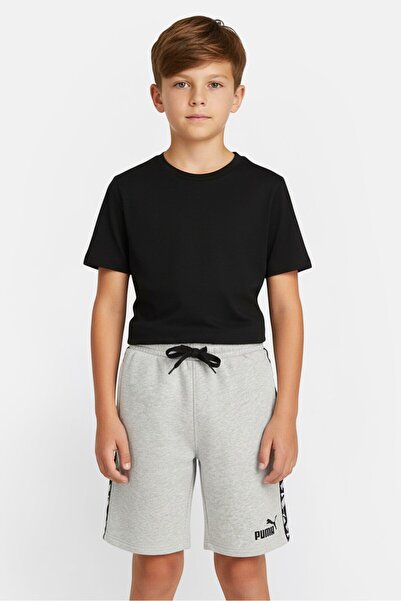 Puma Kids Boy Sportswear Fit Short Sleeve Outdoor Shorts, Grey