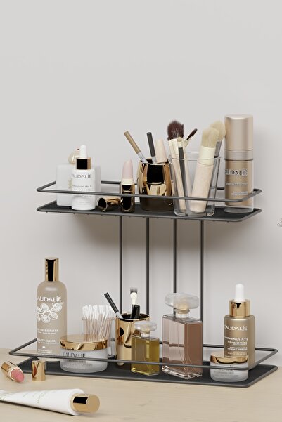 Dekula Banyo Kozmetik Takı Düzenleyici Çok Amaçlı Organizer 2 Katlı Servis Su...