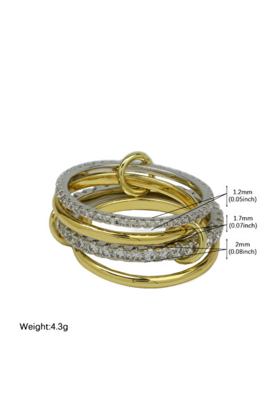 Choice 7 11 Stainless Steel Multilayer Double Color Link Chain Rings 18K Gold...