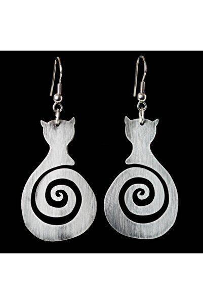 Choice WD1149-1 Vintage Hollow Spiral Symbol Cat Earrings for Women Gothic Si...