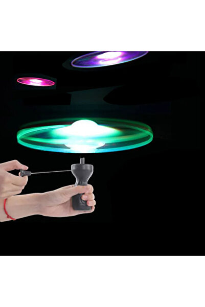 Choice ألعاب رياضية للأطفال على شكل صحن، لعبة دوارة طائرة تعمل بسحب الحبل، مناسبة للأطفال في الهواء الطلق، مزودة بإضاءة LED...