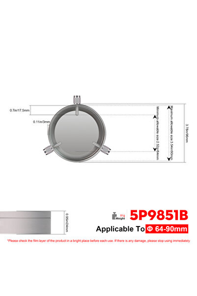 Choice غطاء معدني بالكامل لمرشح مراقبة الشمس من داتيسون، بقطر 64-90 مم، مناسب...
