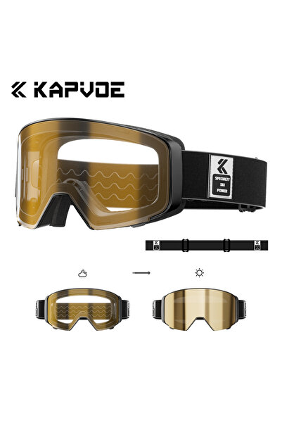 KAPVOE نظارات تزلج فوتوكروميك-GO-01 للرجال والنساء، مزودة بحماية من الأشعة فو...