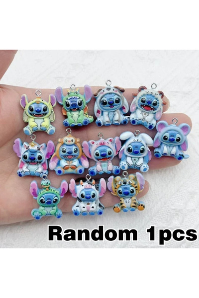 Miniso خطافات - قطعة واحدة عشوائية 1/12 قطعة من مجوهرات ستيتش المصنوعة من الر...