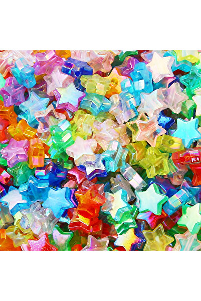 Choice6 11x10mm 100pcs MULTI 100pcs Acrylic coated beads Color Five-pointed S...