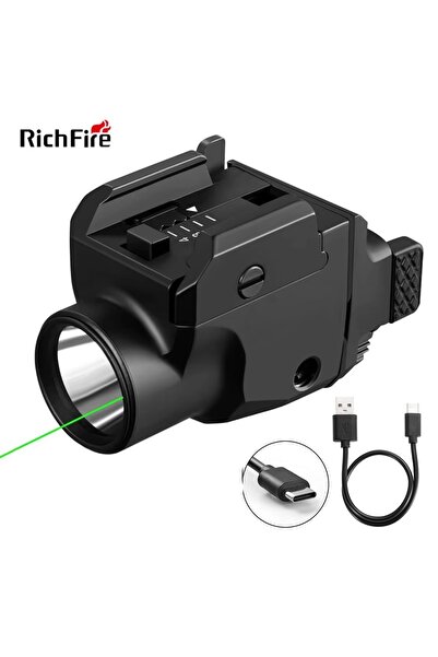 Choice Black Professional Compact Tactical LED Flashlight 1500 Lumens Rechargeable Hunting Light Green Whit