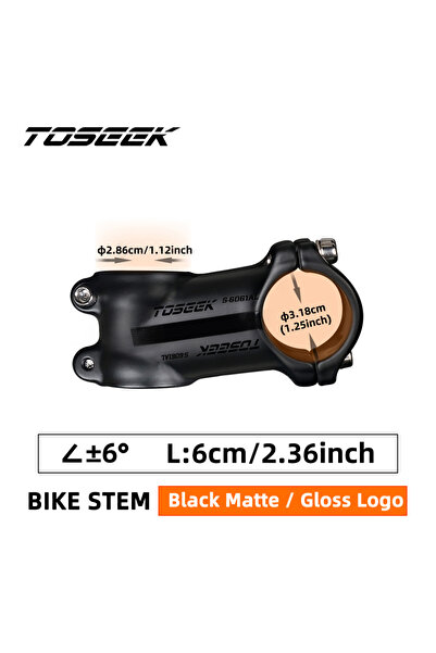 Choice جذع دراجة TOSEEK خفيف الوزن بزاوية 6-60 مم، قابل للتعديل من 6 إلى 17 د...