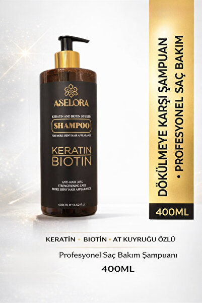 Aselora Keratin + Biotin Dökülme Karşıtı Hızlı Uzama Destekli Bakım Şampuan