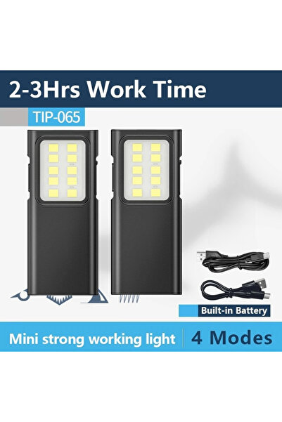 Heinast مصباحان يدويان صغيران للاستخدام اليومي، قويان وقابلان لإعادة الشحن عبر منفذ USB، مصباح جيب محمول بمشبك قلم، مصباح عمل