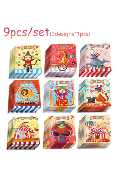 Choice 9pcs-TY094 9/18pcs Circus Show Coloring Books Graffiti Joker Animal Sh...