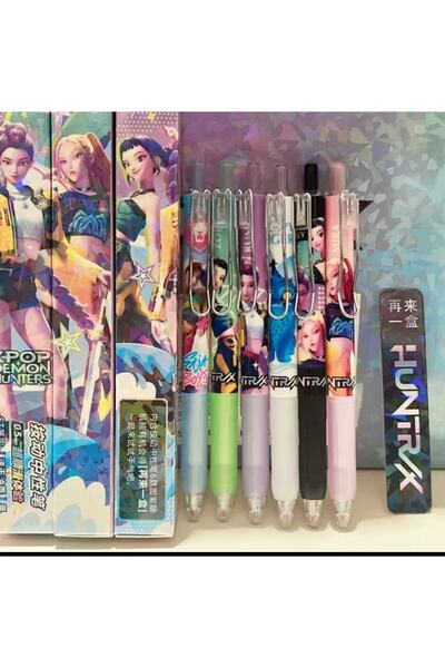 Choice Pen random 1pcs Kpop Demon Hunters Cute 0.5mm Gel Pens Kawaii Stationery Cartoon Anime Derivative Pe