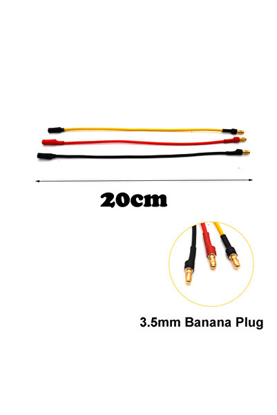 Choice كابل تمديد بموصلات موز ذهبية 3.5 مم، طول 20 سم، سلك سيليكون 18AWG، قاب...