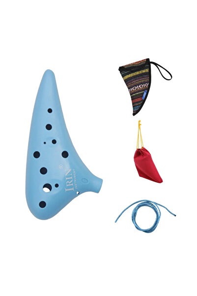 choice2 أوكارينا زرقاء ذات 12 فتحة مع حقيبة تخزين وحبل تعليق، آلة موسيقية احت...