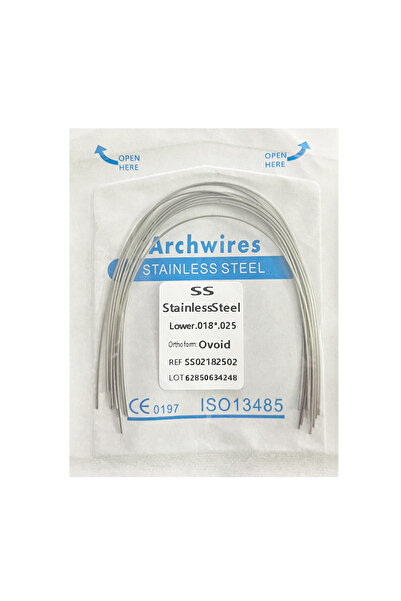 Choice5 18x25 Lower-SS 10pcs/Pack AG Dental Orthodontic Arch Wires Stainless Steel Round / Rectangular Oval