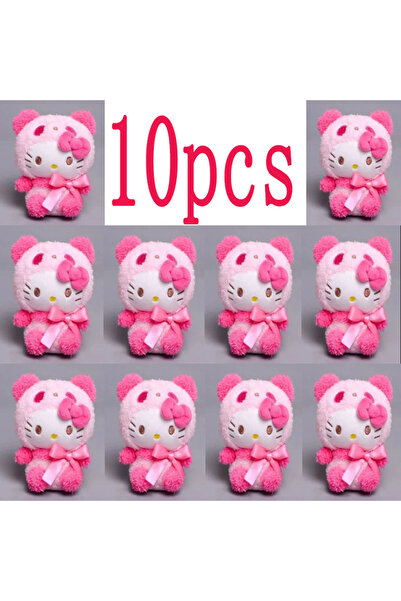 Miniso 12 سم - E - 10 قطع من سلاسل مفاتيح سانريو كاواي، دمية كورومي القطيفة، سلسلة مفاتيح هيلو كيتي القطيفة، سينامو