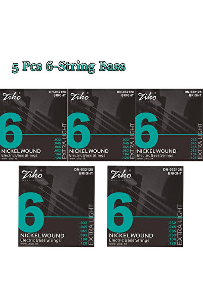 Choice1 مجموعة من 5 قطع من أوتار جيتار البيس الكهربائي ZIKO بستة أوتار (1/5/1...