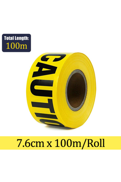 Choice شريط تحذيري مقاوم للماء، مقاس 7.6 سم × 100 متر، طول اللفة 100 متر، يُس...