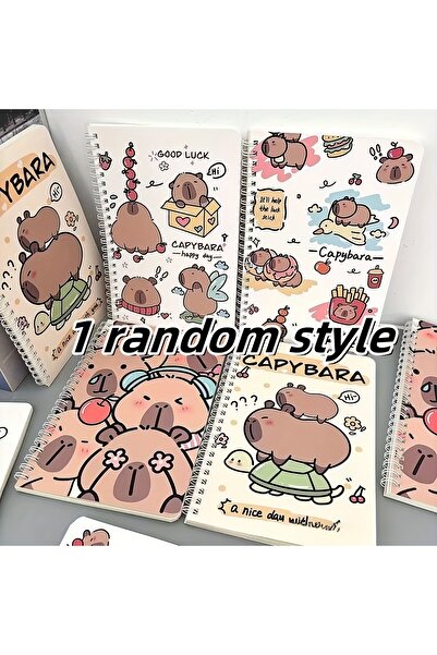 Choice دفتر ملاحظات حلزوني عشوائي واحد، غلاف ناعم، تصميم بنمط حيوان الكابيبار...