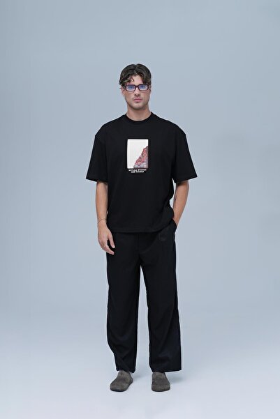 SAW Urbanity Not All Wounds Are Visible Oversize Tişört Erkek Siyah