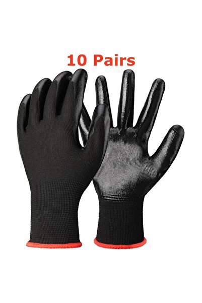 Choice قفازات عمل آمنة مطلية بمادة البولي يوريثين، NBK080، 10 أزواج (20 قطعة)...