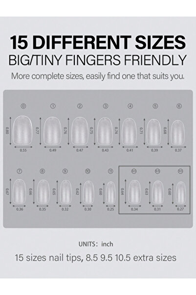 Choice مجموعة كاملة من أطراف أظافر هوت واي بيضاوية الشكل، 300 قطعة، بأشكال لو...