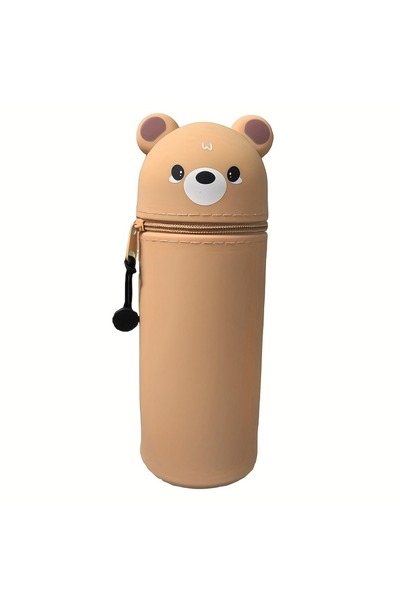 Choice Little Bear 2-in-1 Expandable Silicone Pencil Case & Desk Organizer, C...