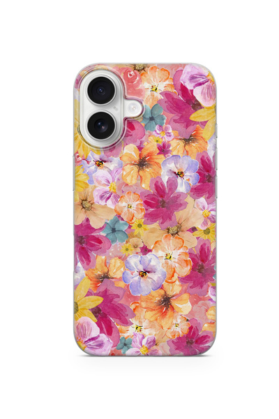 lelia حافظة هاتف شفافة متوافقة مع آيفون 16 مطبوع |   المجموعة: فلورالوكس بوتا...