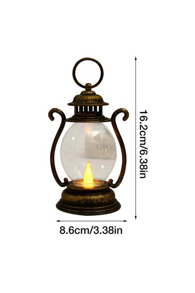Choice Bronze Gold Vintage Lantern Lamp Handheld Portable LED Tent Light Batt...