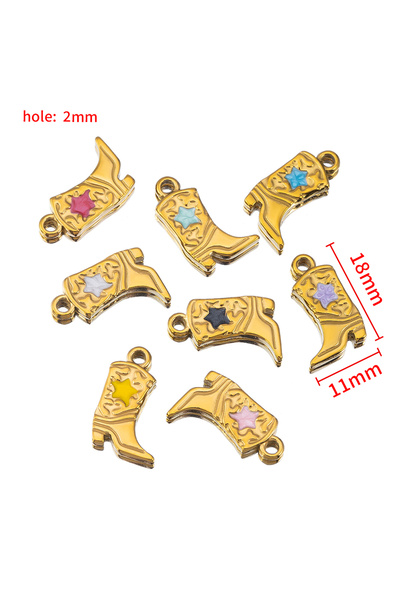 Choice 5pcs 1 Random color 5pcs Stainless Steel Gold Color PVD Plated Boots Charms Pendant for DIY Necklace