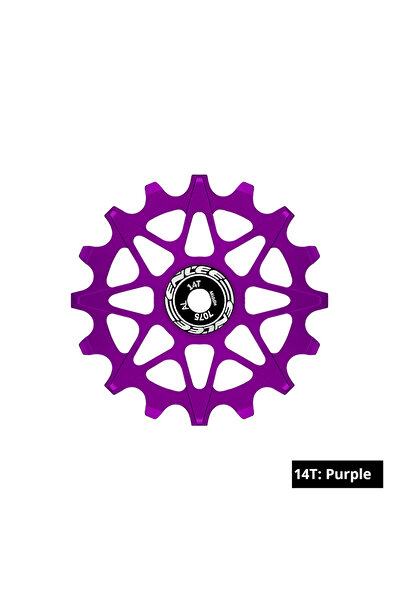 Choice محول سرعات خلفي للدراجة TaoCi 14TPurple ENLEE، مزود بعجلة توجيه سيراميكية ذات أسنان موجبة وسالبة.