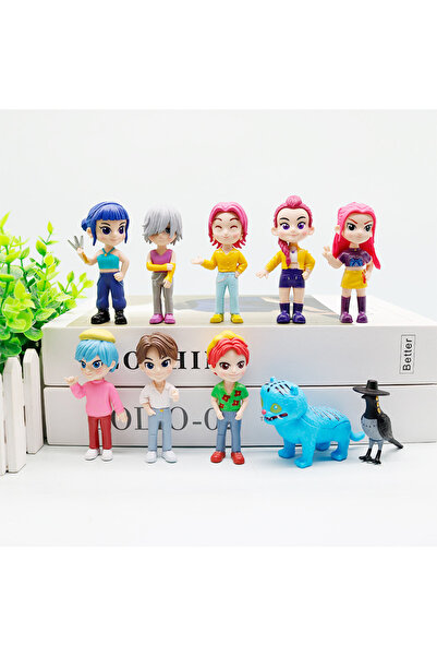 Miniso مجموعة من 10 قطع من مجسمات شخصيات أنمي صائدي الشياطين (K-pop Demon Hun...