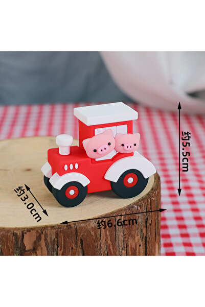 Choice14 الحجم كما هو موضح. زينة كعكة حفلة ريفية على شكل جرار، بقرة وخنزير وم...