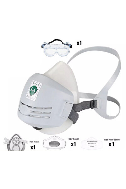 Choice قناع تنفس سيليكون قابل لإعادة الاستخدام 3 في 1 - حماية من رذاذ المواد الكيميائية للاستخدام على نصف الوجه