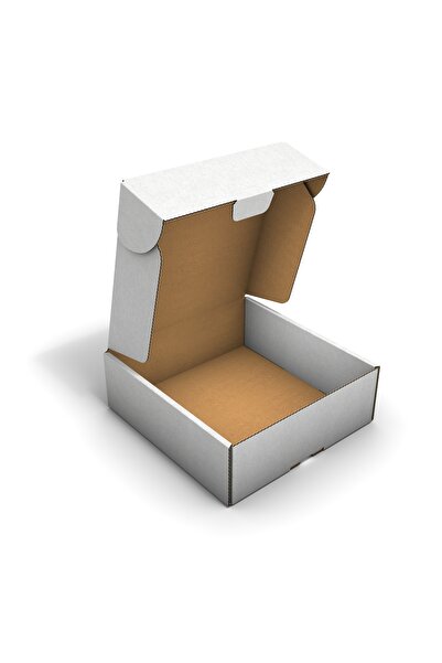 Fark Kutu Ondüle 18x18x6 cm Beyaz Ondüle Kargo Kutusu E-Ticaret Gönderi Kutusu