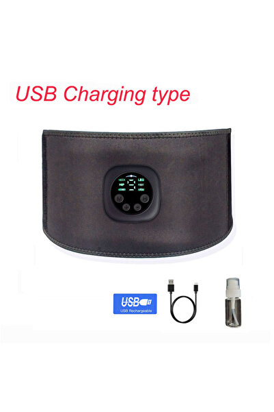 Choice black set EMS Muscle Stimulator Abdominal Toning Belt Muscle Toner Smart Abs Trainer USB Recharge We