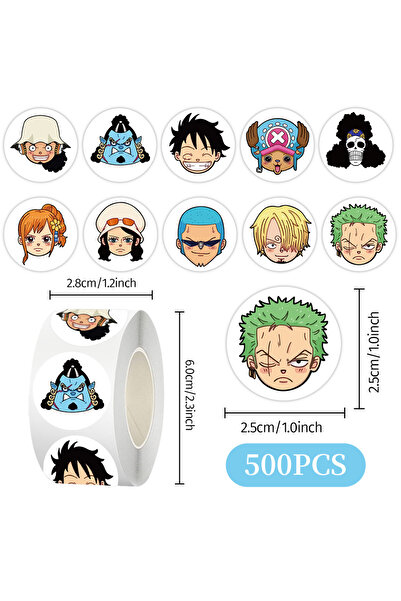 BANDAI 500PCS 500PCS/Roll Kawaii One Piece DIY Cartoon Stickers Anime Seal La...