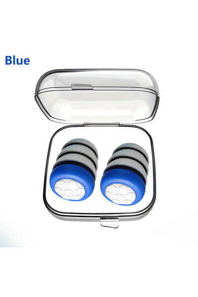 Choice سدادات أذن هواك زرقاء من السيليكون الناعم، زوج واحد - عازلة للضوضاء، مقاومة للماء، مريحة، للنوم، S