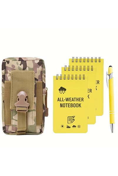 Choice Yellow 5pcs Waterproof Notebook and Pen Set with Pocket Tactical Noteb...