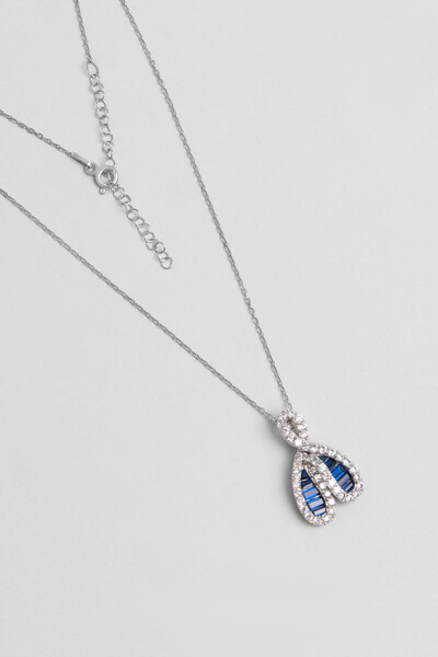 So CHIC... Yakamoz Kalbi 18 Ayar Beyaz Altın Kaplama 45 Cm Gümüş Kolye