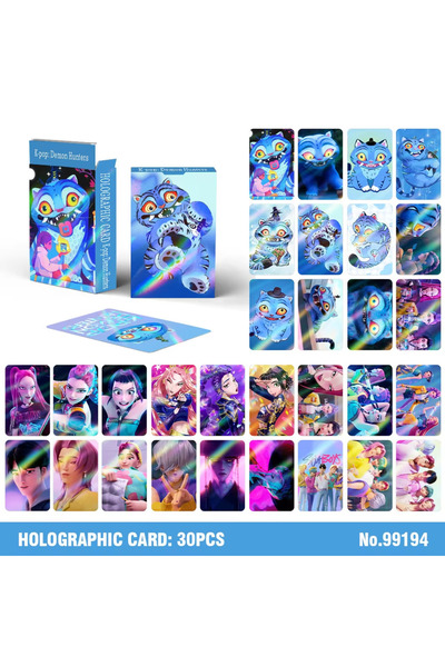 Choice 30PCS 30pcs K-POP Demon Hunters HUNTR/X & Saja Boys Holographic LOMO Cards Set - Double Sided HD Pho